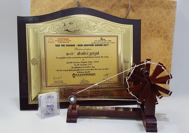 She The Change Smt Shalini Goyal received The Nari Udhyami Award